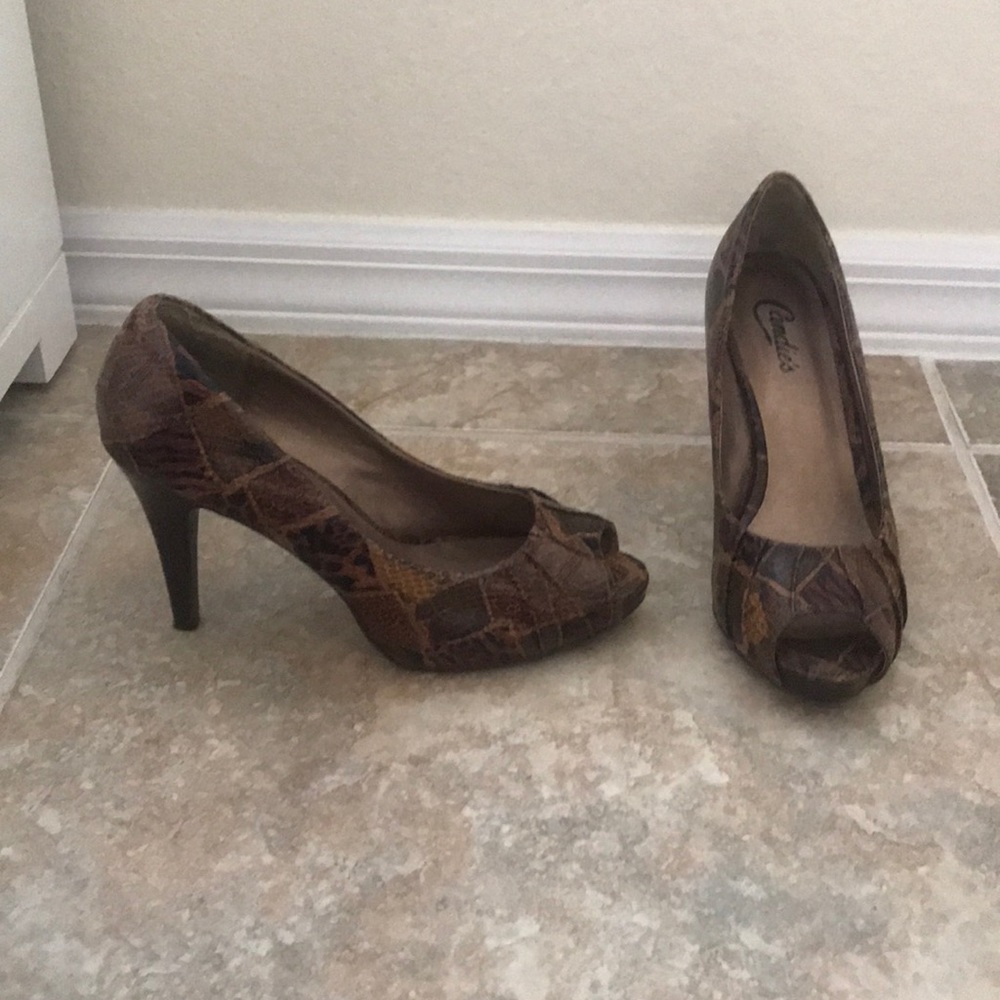 Candie’s animal print heels